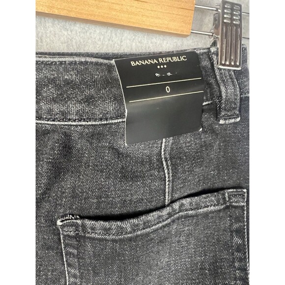 NWT Banana Republic 0 Black Long Maxi Split Front Flared Heavy Denim Jean Skirt - Picture 5 of 12